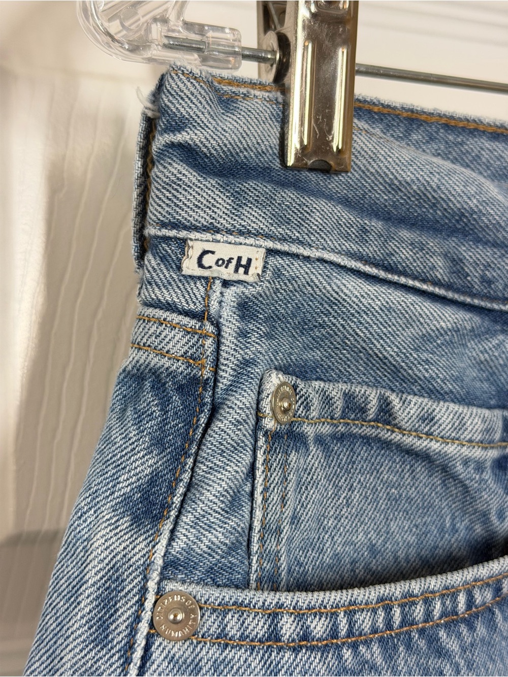Citizens of Humanity Annabelle Long Premium Vintage Blue Denim Shorts Size 26 - Picture 6 of 10